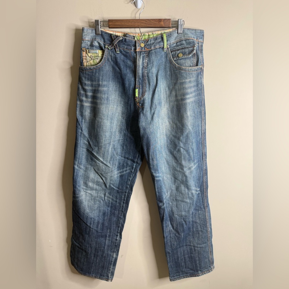 Ln geans Blue Relaxed Jeans with Vintage Wash the rugged Hampton size 36